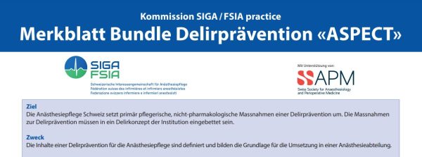 SIGA-FSIA, Umfrage zu Merkblatt Delir – jetzt mitmachen